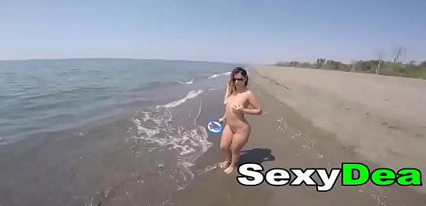  SexyDea naked at beach show her big ass